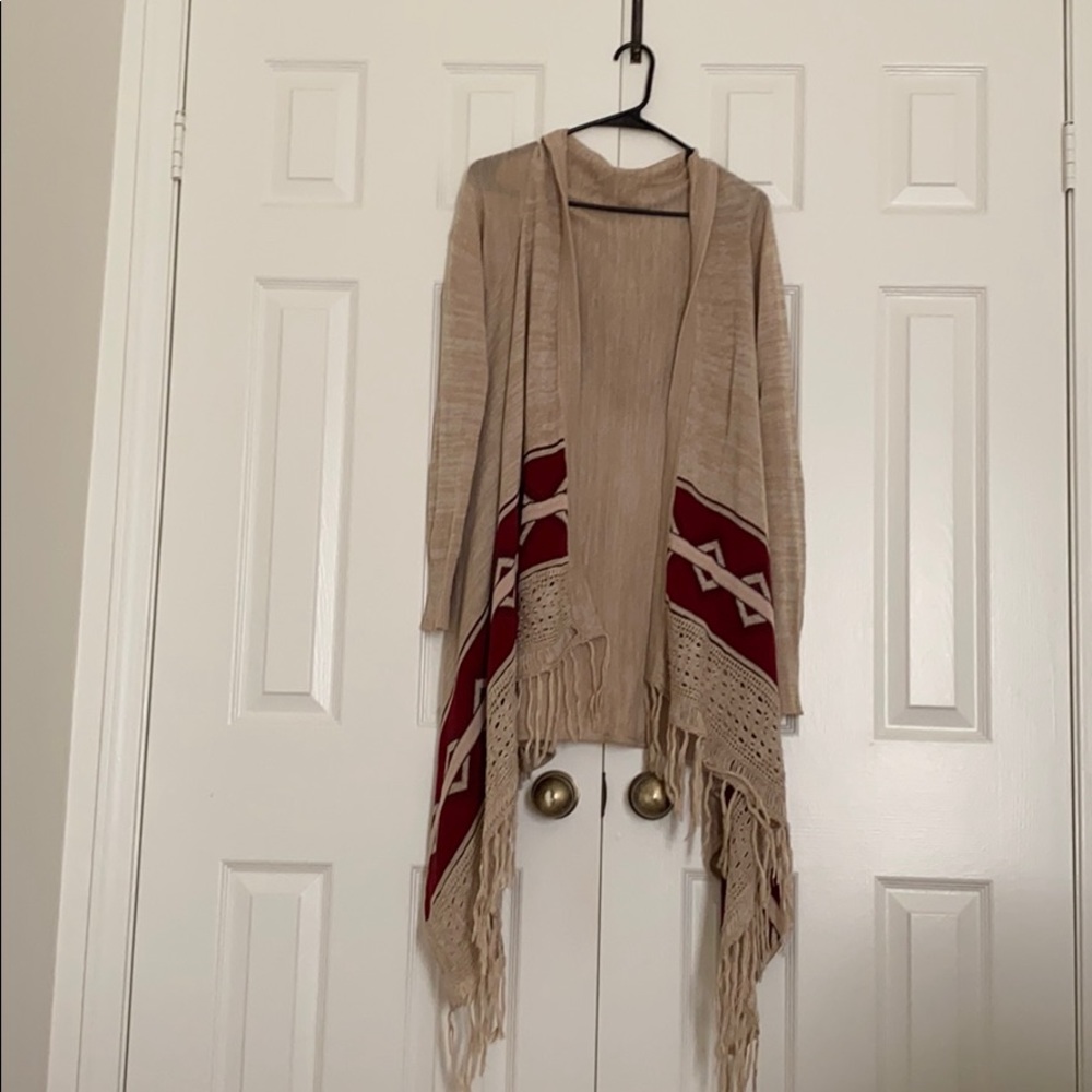 SARAPE FRINGED HOODIE SWEATER